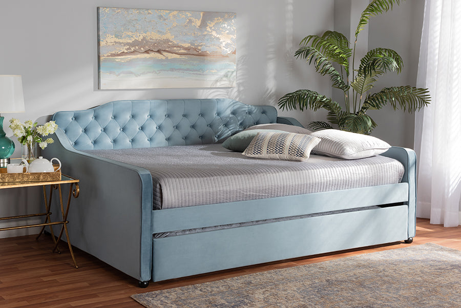 Baxton studio perry velvet deals upholstered and tufted daybed