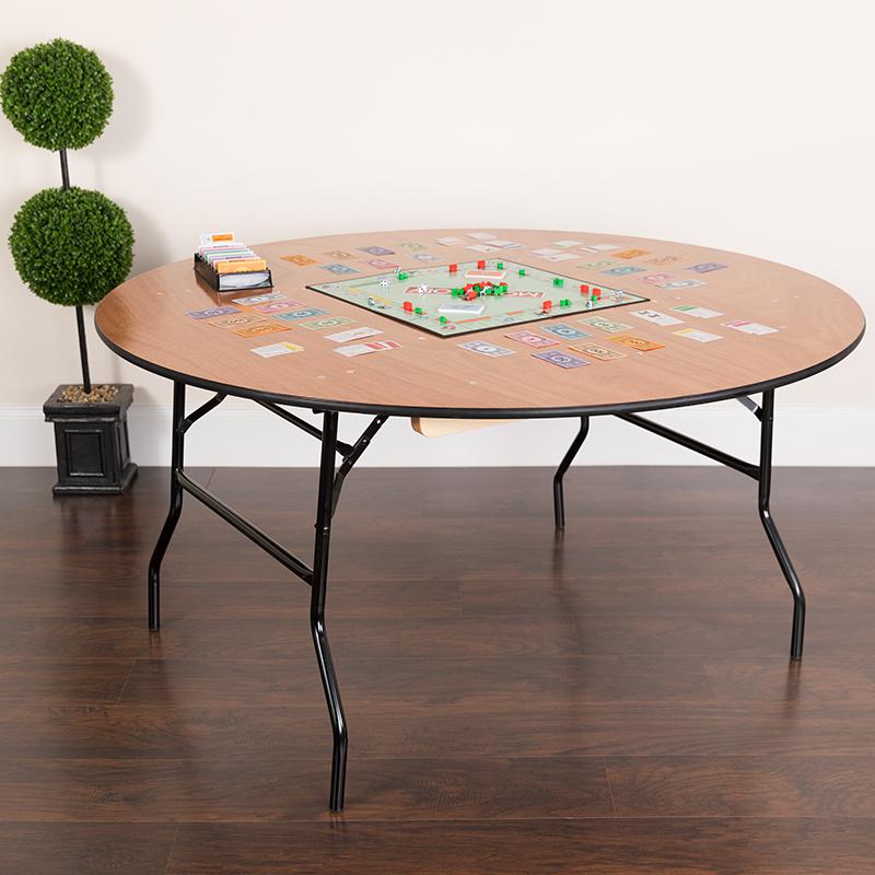 Flash furniture round store wood cocktail table