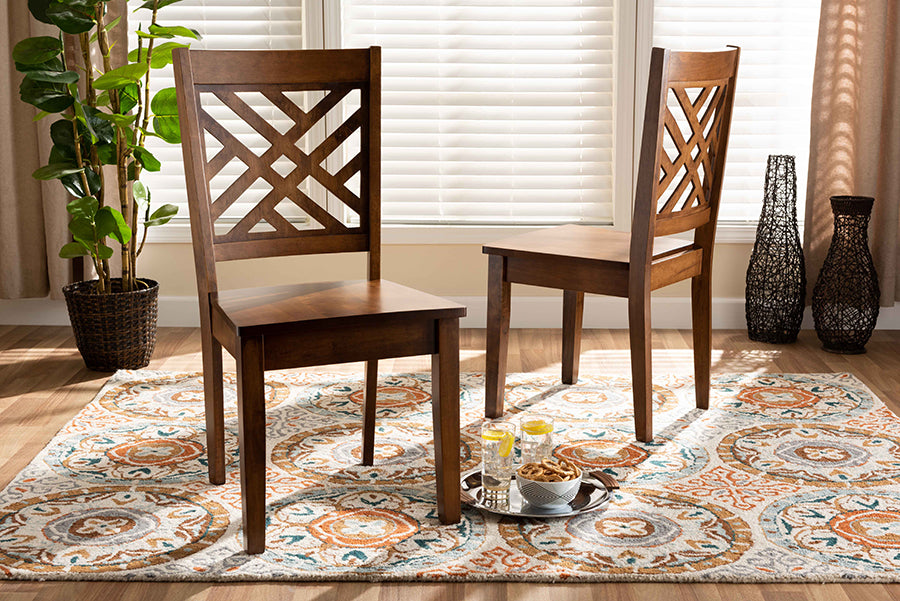 Baxton Studio Caron Modern and Contemporary Transitional Walnut