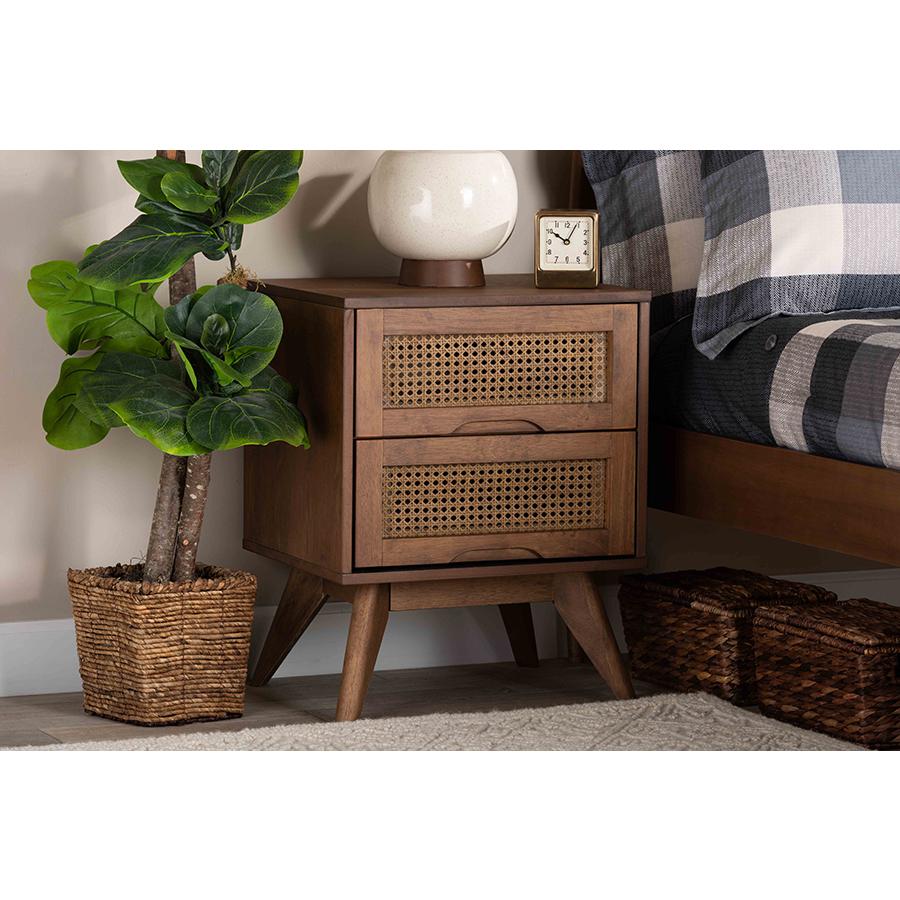 Baxton Studio Barrett Mid Century Modern Walnut Brown Finished