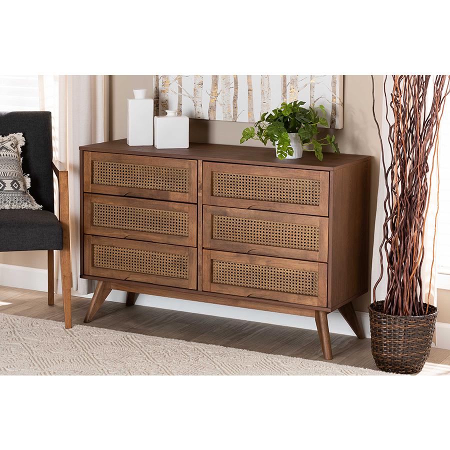 Baxton Studio Barrett Mid Century Modern Walnut Brown Finished