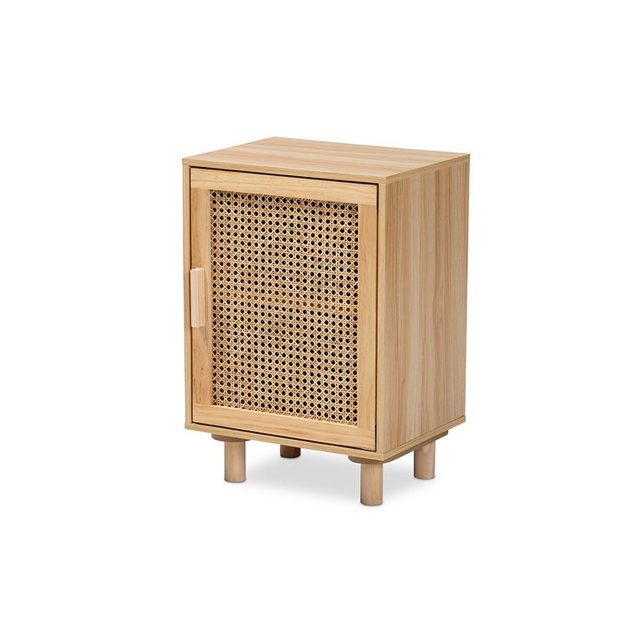 Baxton Studio Maclean Mid Century Modern Rattan and Natural Brown