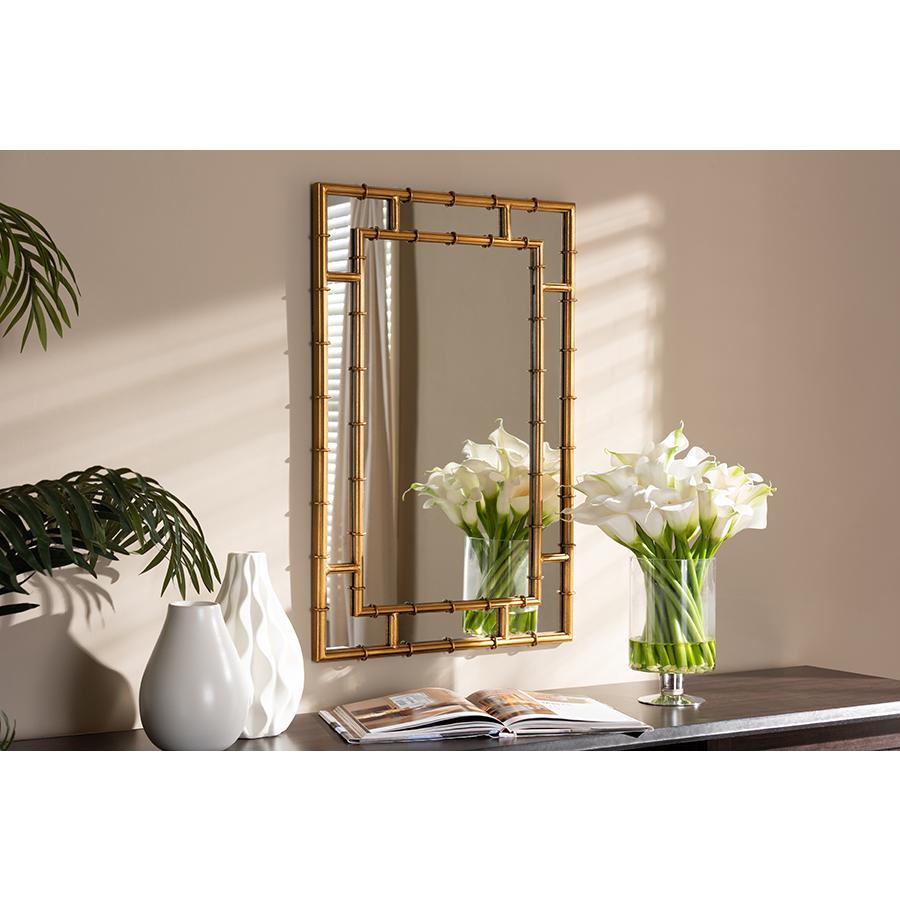 Baxton Studio Adra Modern and Contemporary Gold Finished Bamboo