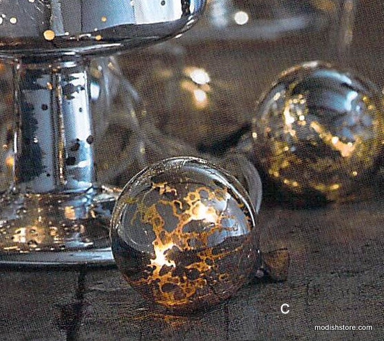 Home Reflections Small & Large Mercury Lantern w/ Fairy Lights