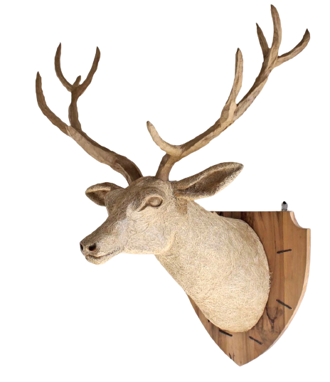 Driftwood Deer Head With Antlers- 4 ft x3 ft x 2 ft- Stag Trophy Head –  Modish Store