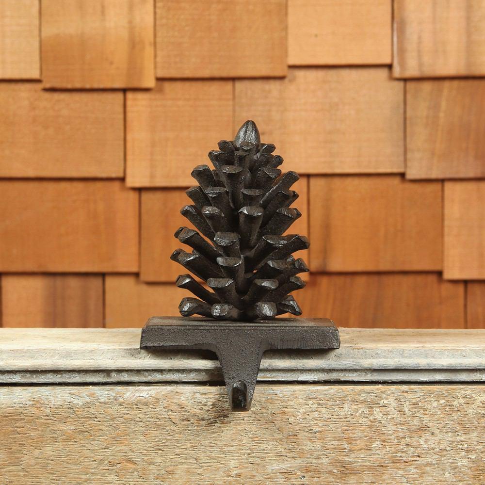 Pair of Sculpted Metal Pine Cone Candelabras Woodsy Decor