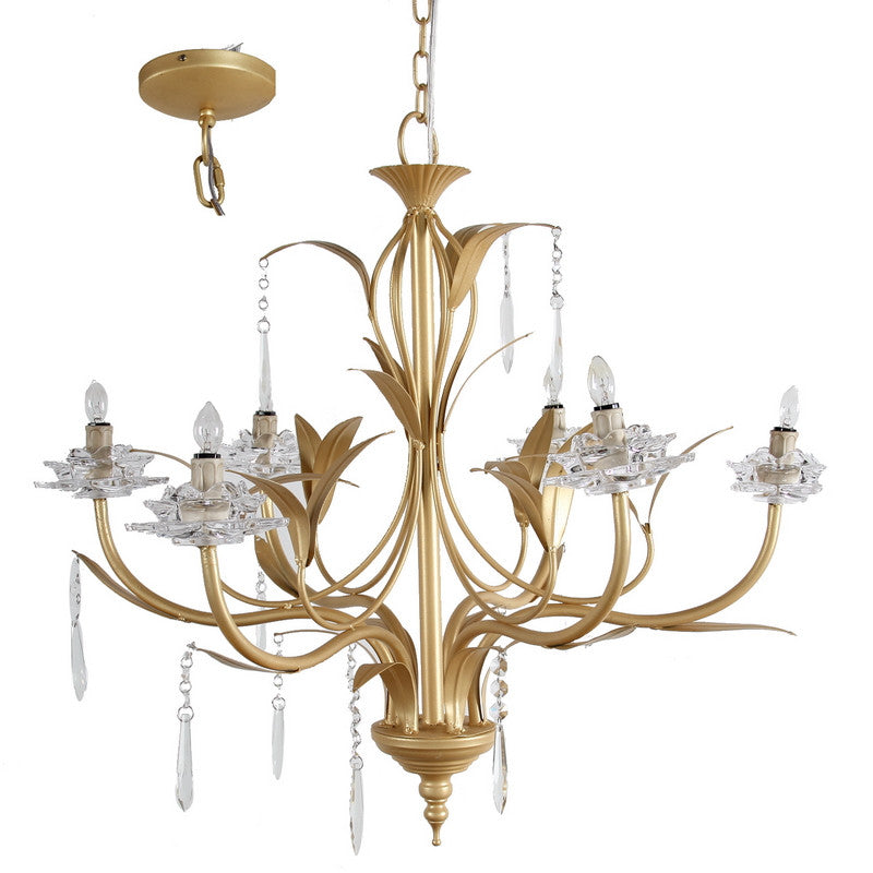 AB Home Metal Chandelier W/ Crystal Droplets – Modish Store