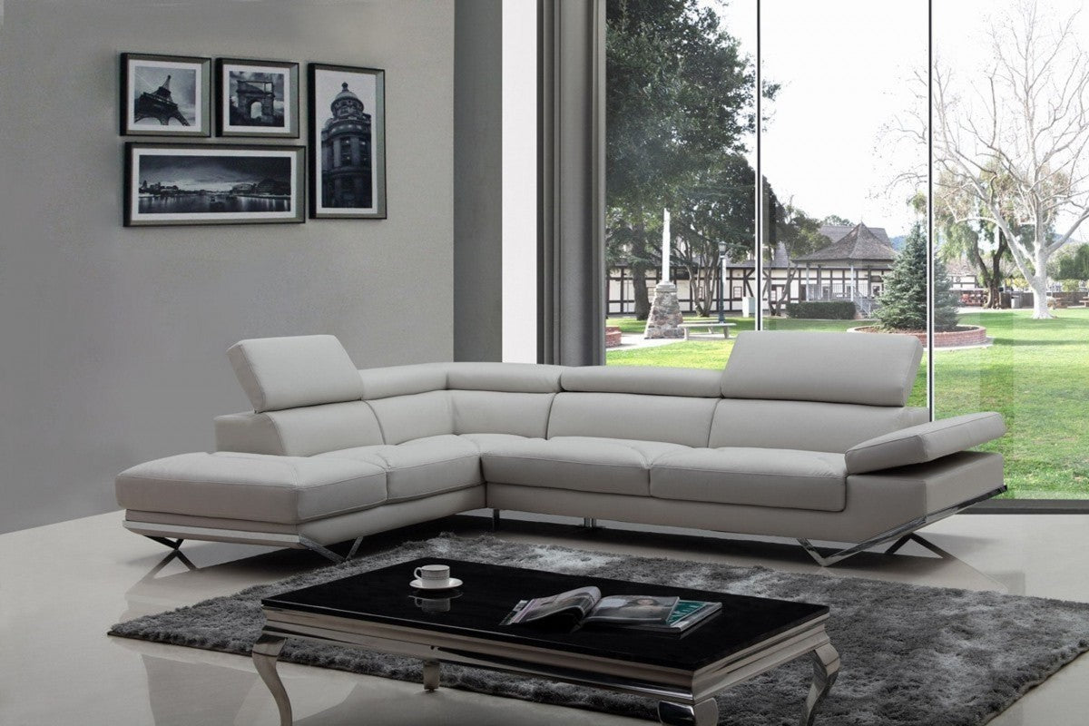 Faux leather online left facing sectional