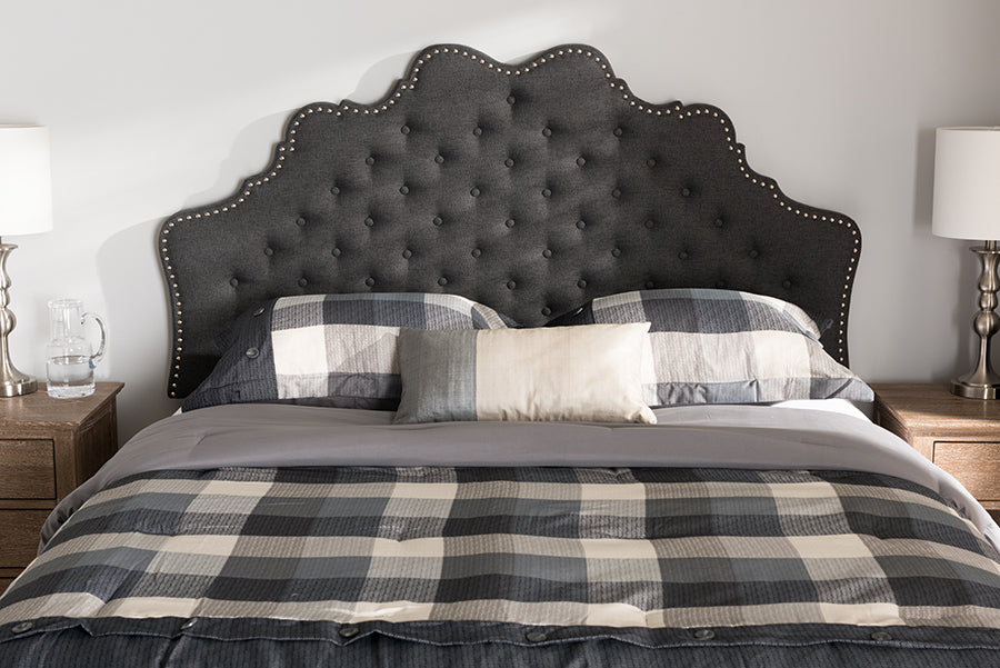 Baxton Studio Hilda Modern and Contemporary Dark Grey Fabric King