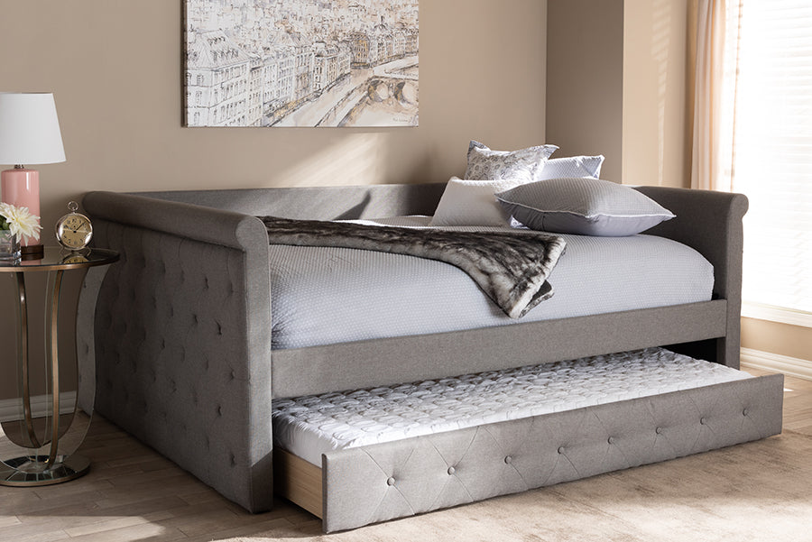 Upholstered full deals daybed with trundle