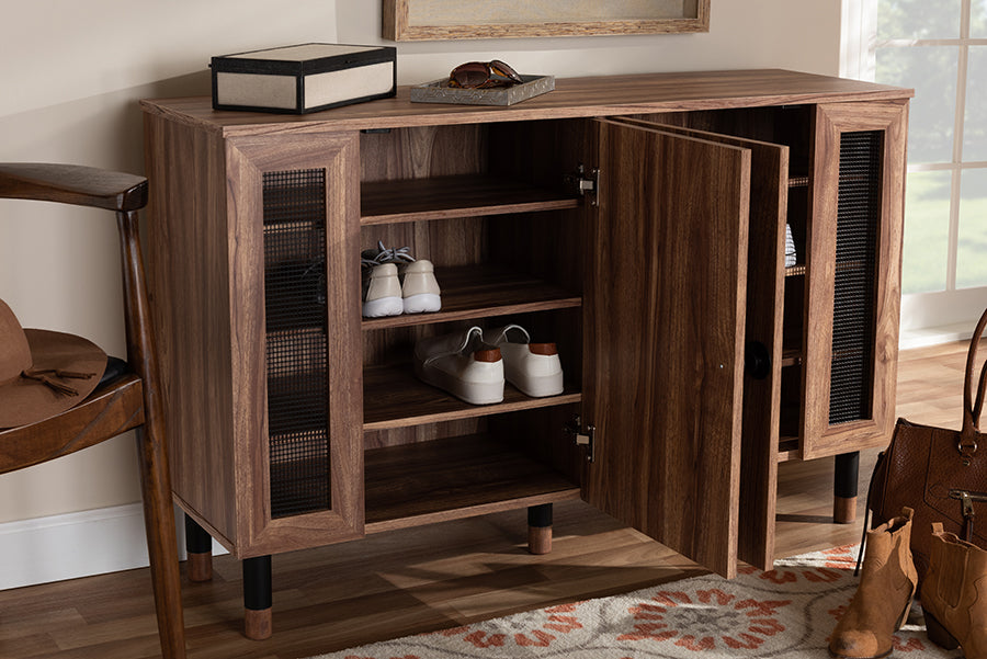 Modern and popular Contemporary 2-Door Wooden Entryway Shoes Storage Cabinet