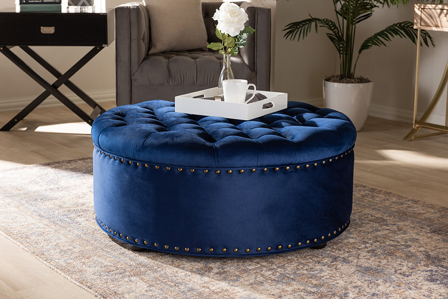 Baxton Studio Iglehart Modern and Contemporary Royal Blue Velvet