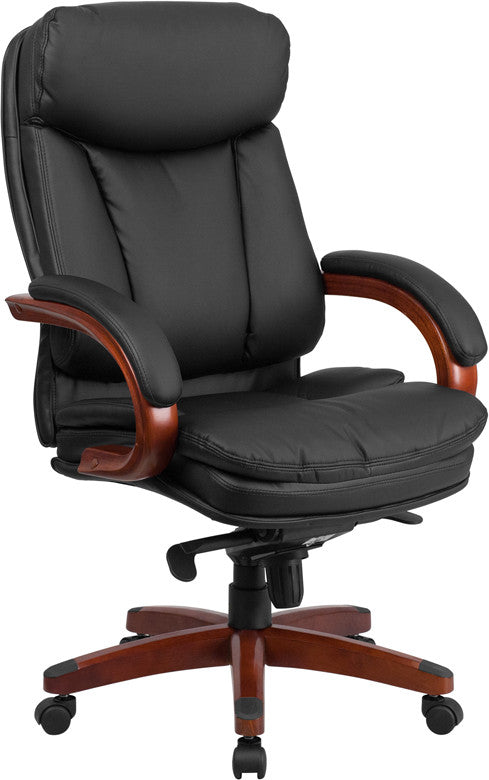 Flash Furniture High Back Pillow Back Leather Executive Swivel Office Chair, Brown