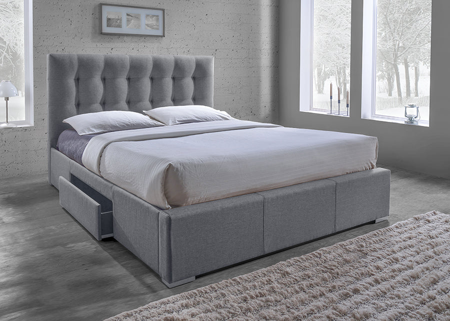 Baxton Studio Sarter Contemporary King Size Bed with 2 drawer