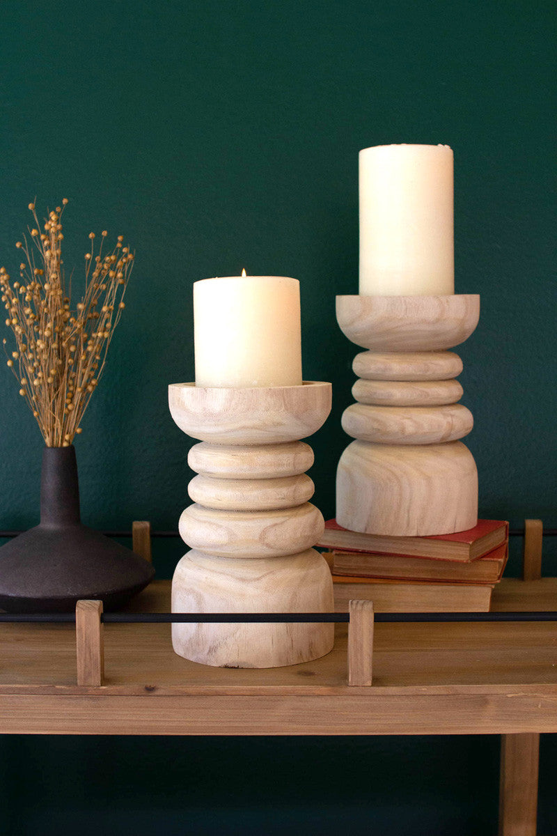 Wooden Pillar Candle Holder By Kalalou – Modish Store