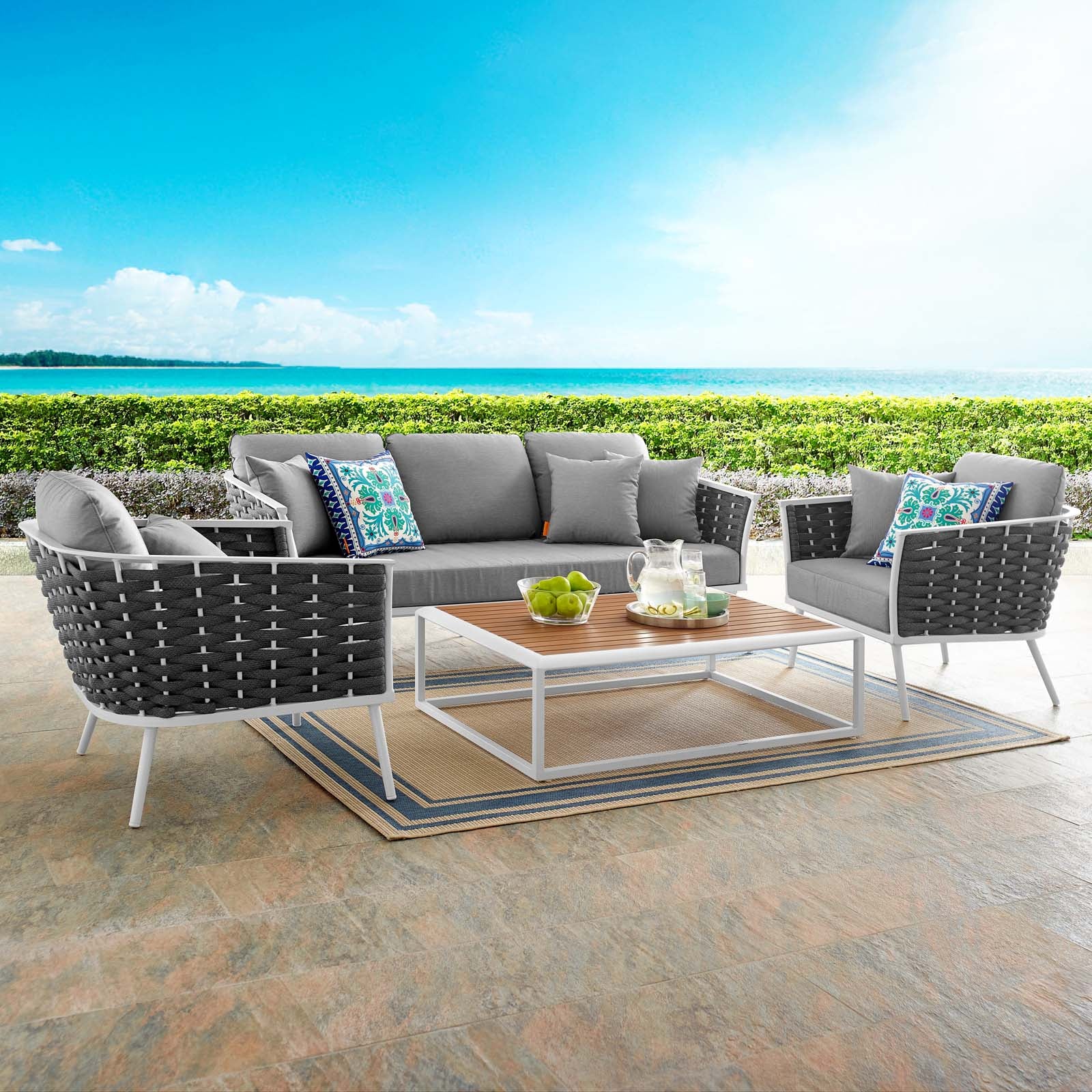 Outdoor aluminum best sale sectional sofa