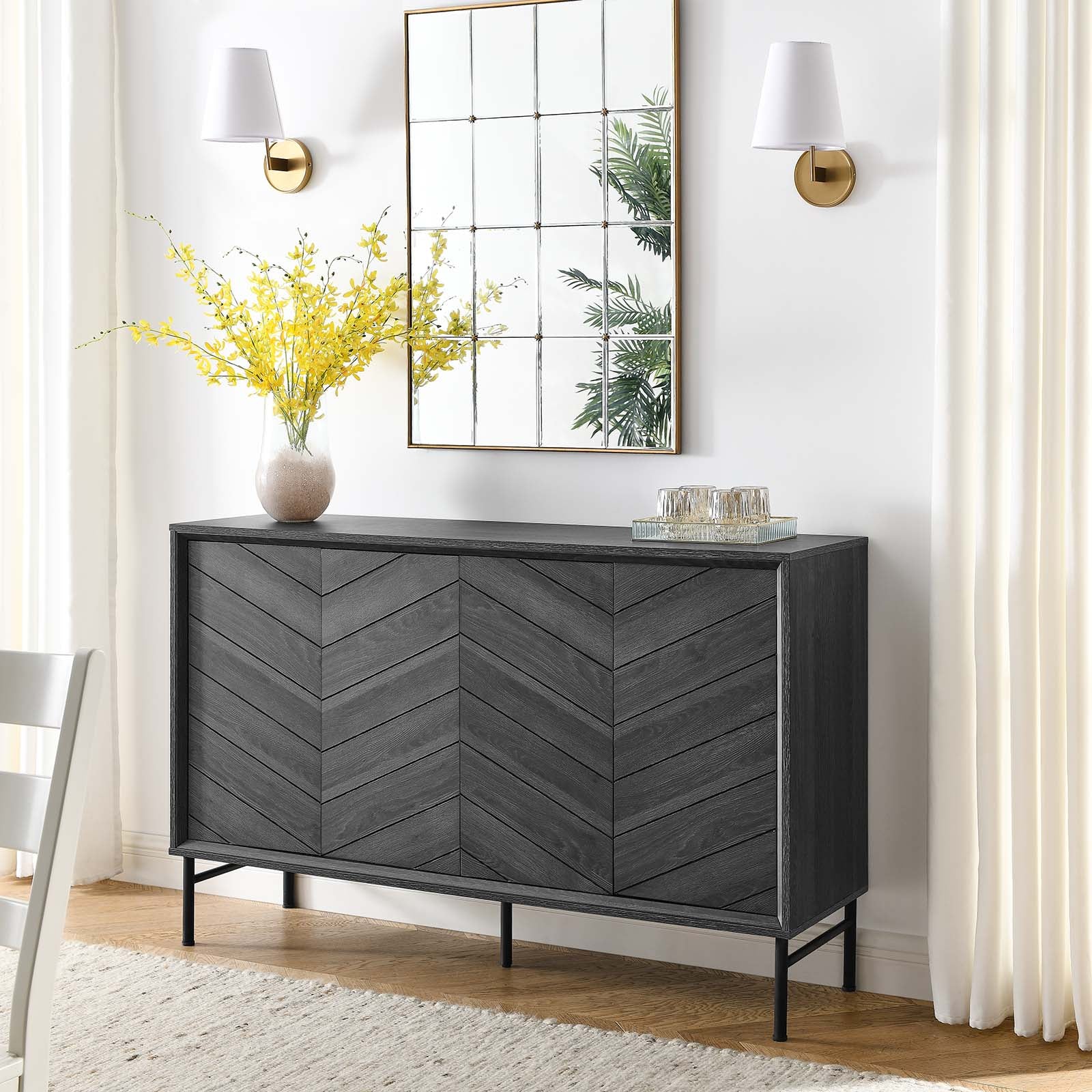 Modway Harper Chevron Sideboard Black