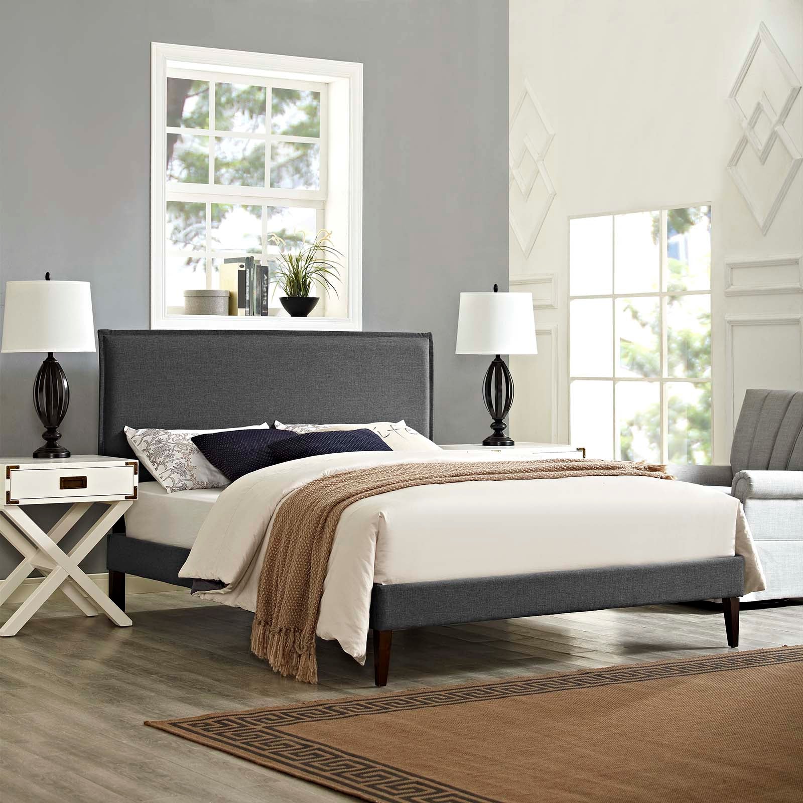 Modway Amaris Full Fabric Platform Bed MOD 5907 Gray Modish