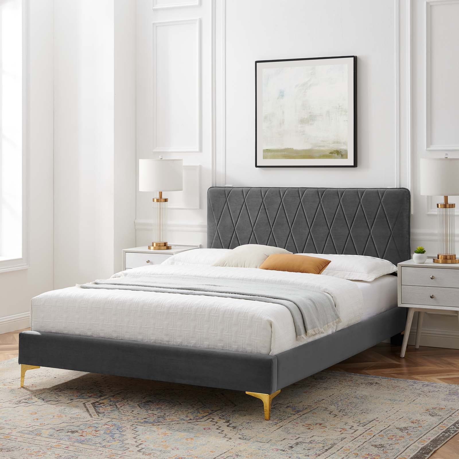 Charlotte upholstered store platform bed frame