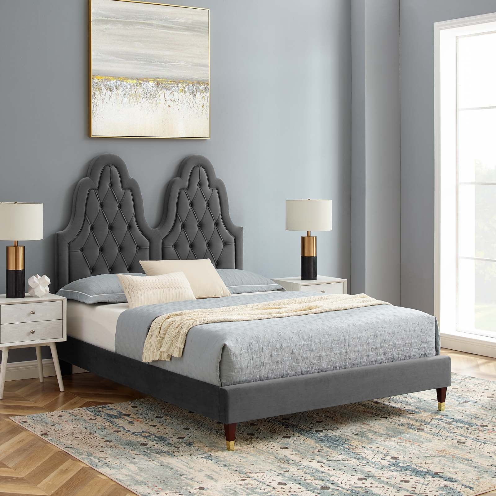 Modway Alexandria Tufted Performance Velvet King Platform Bed