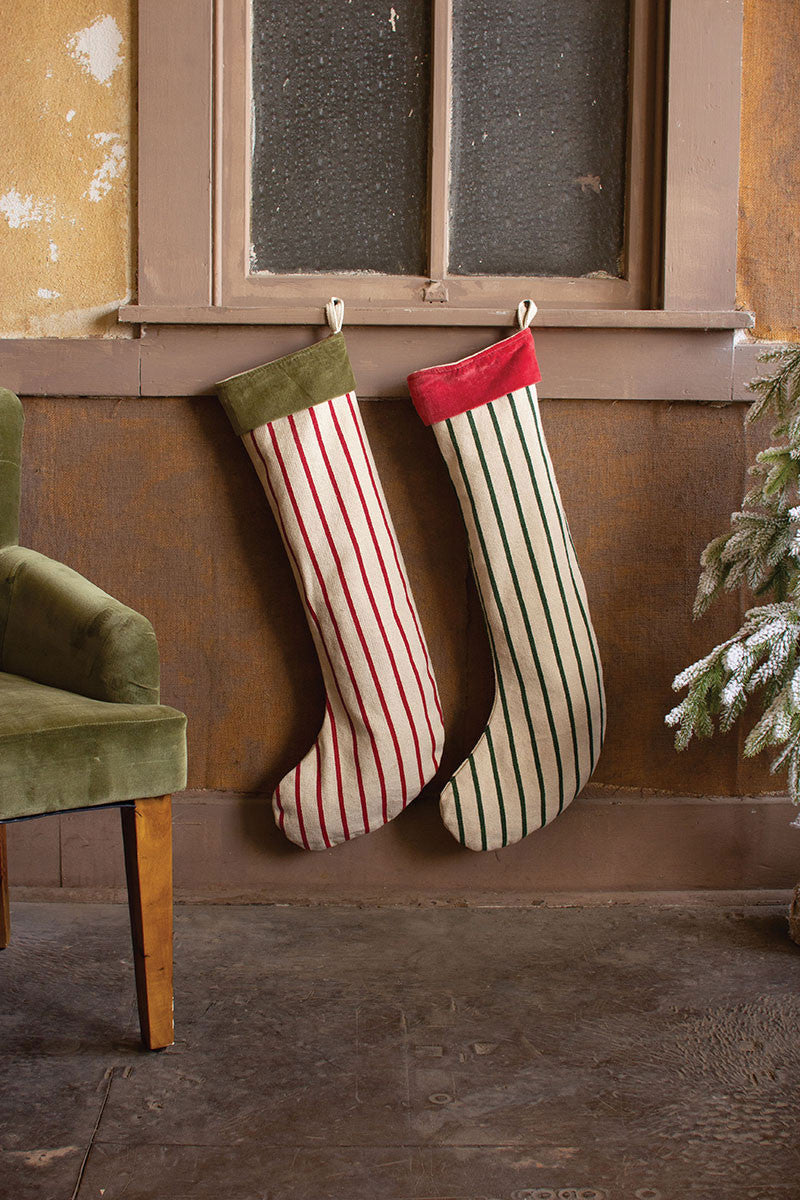 Green and Red Striped Christmas Tights