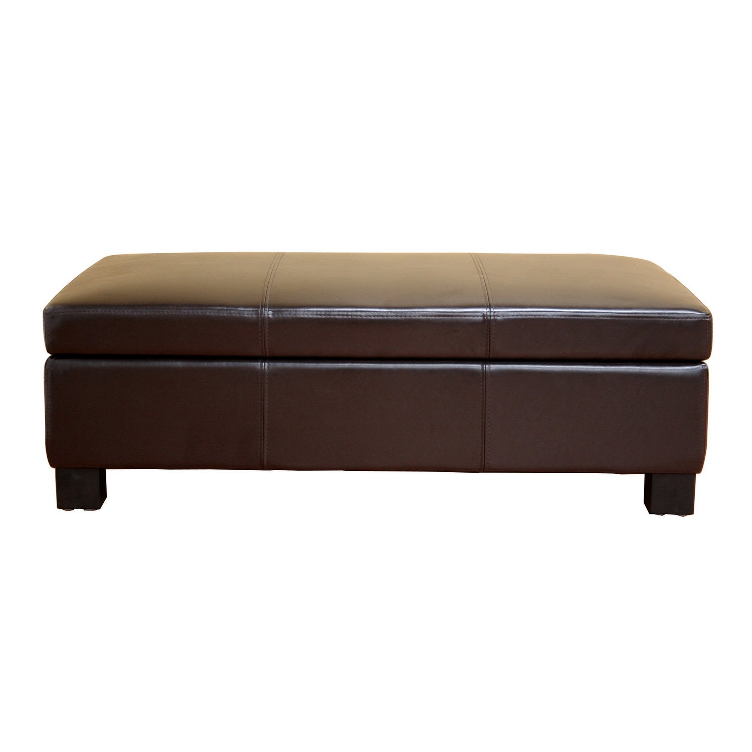 Baxton Studio Gallo Dark Brown Leather Storage Ottoman Dark