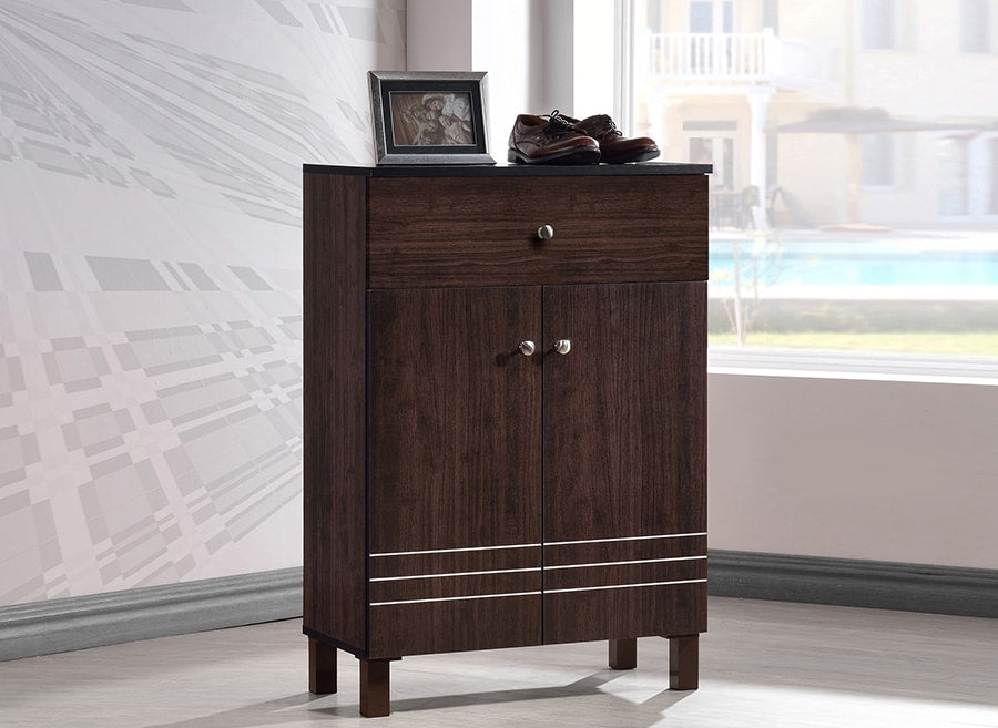 Dark Brown Modern Shoe Cabinet