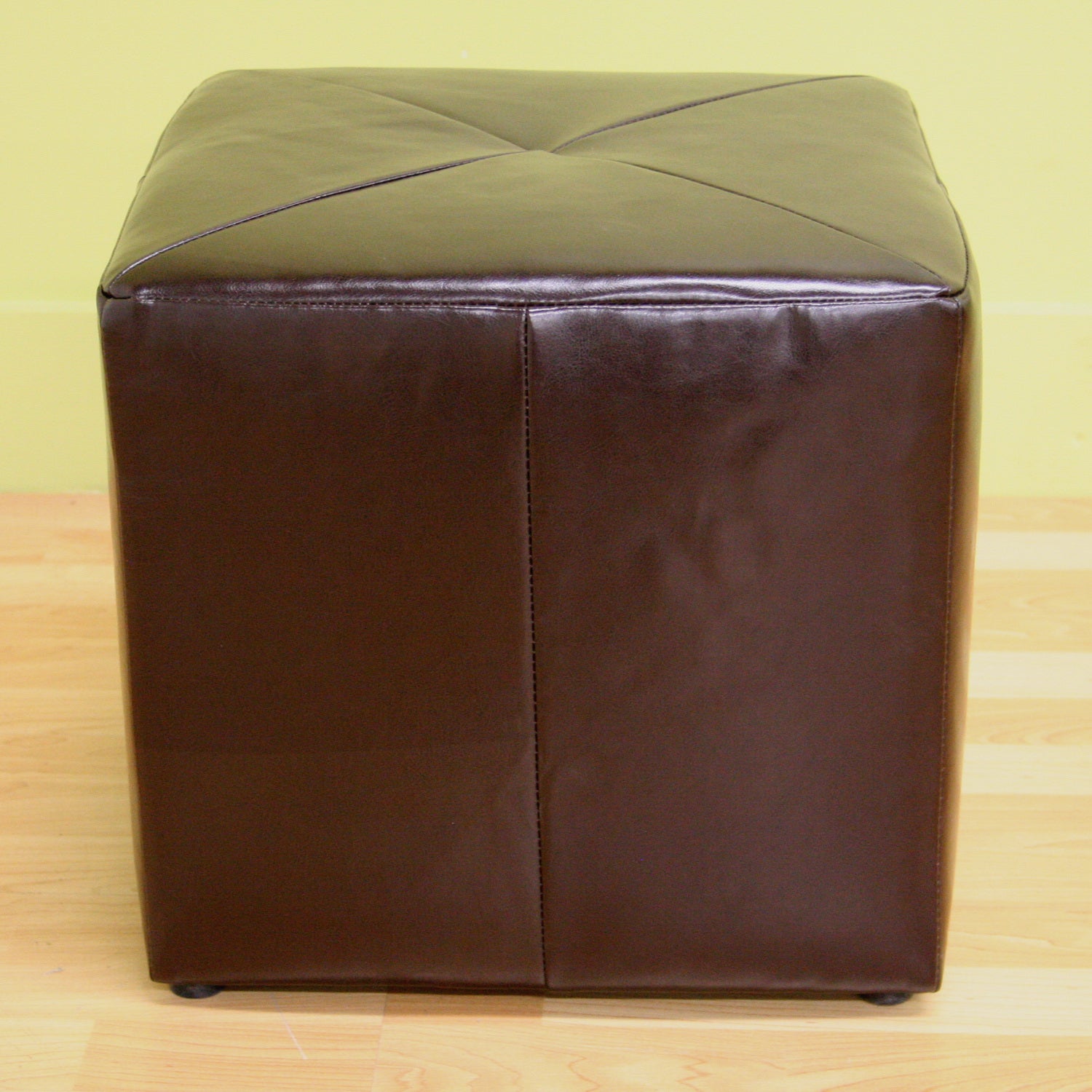 Baxton Studio Aric Bonded Leather Ottoman Dark Brown Modish Store