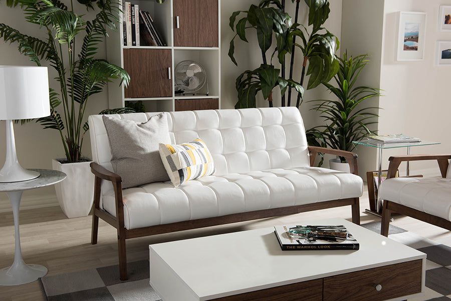 Baxton Studio Baxton Studio Mid Century Masterpieces Sofa White