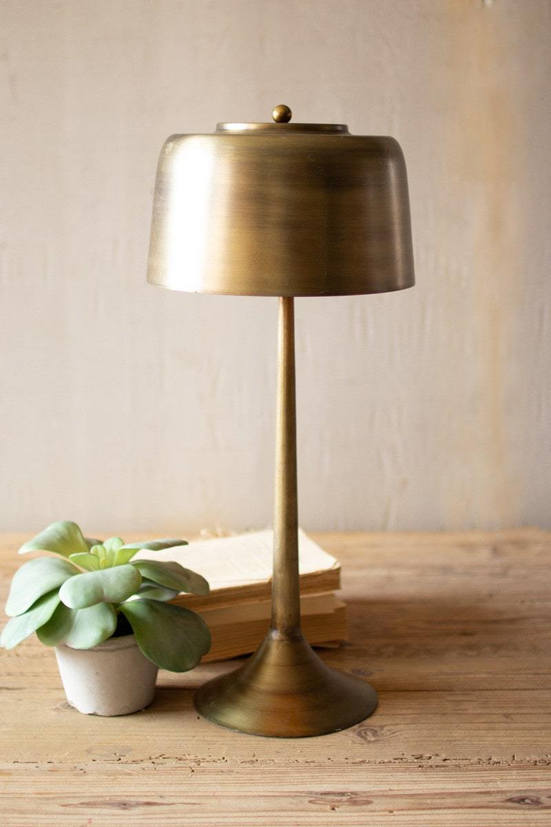 Tall Antique Brass Table Lamp With Brass Shade By Kalalou - Gold – Modish  Store