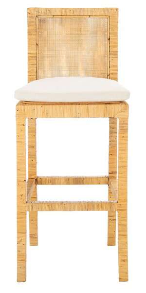 Safavieh Tojo Cane Bar Stool W Cushion Natural Modish Store