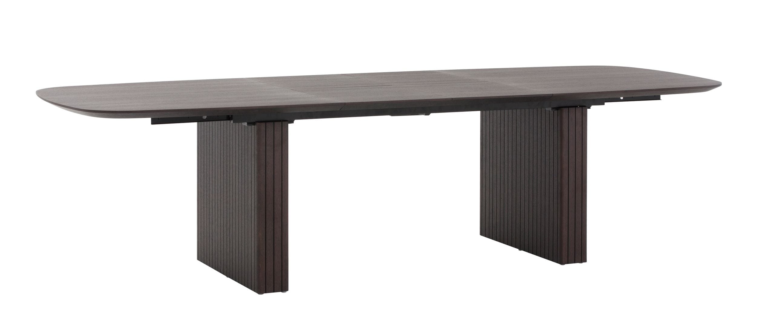 Modrest Babia Modern Smoked Glass & Walnut Extendable Dining Table