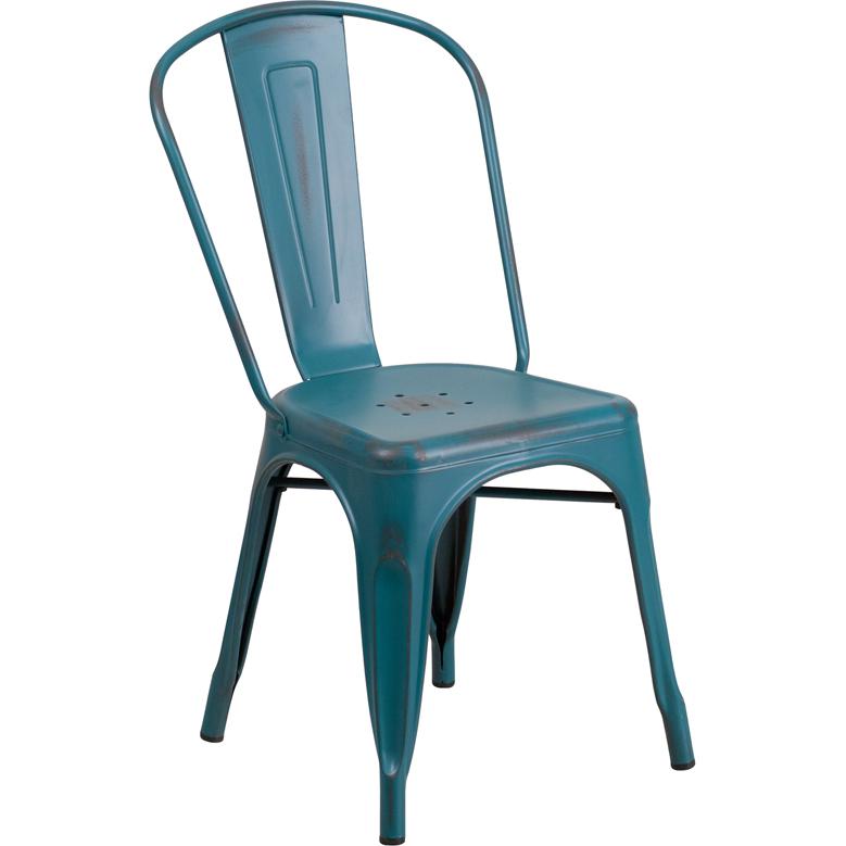 Blue metal dining online chairs