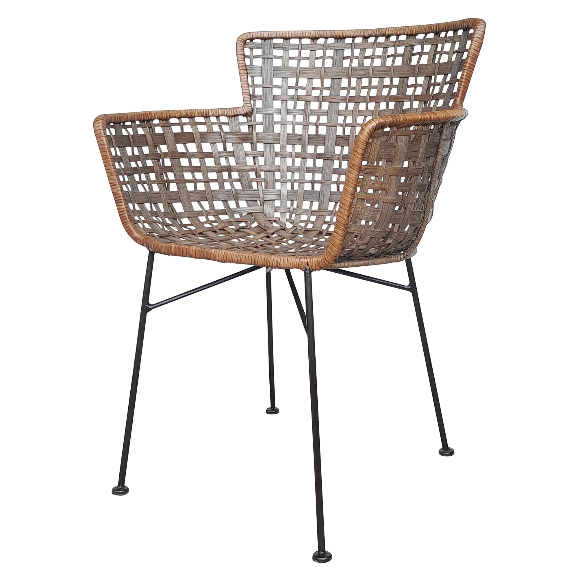 Balboa Arm Chair, Iron & Rattan By HomArt – Modish Store