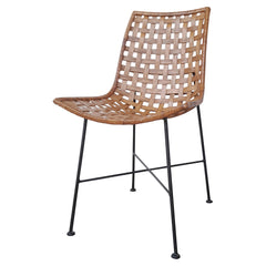 Lido Dining Chair, Iron & Rattan By HomArt