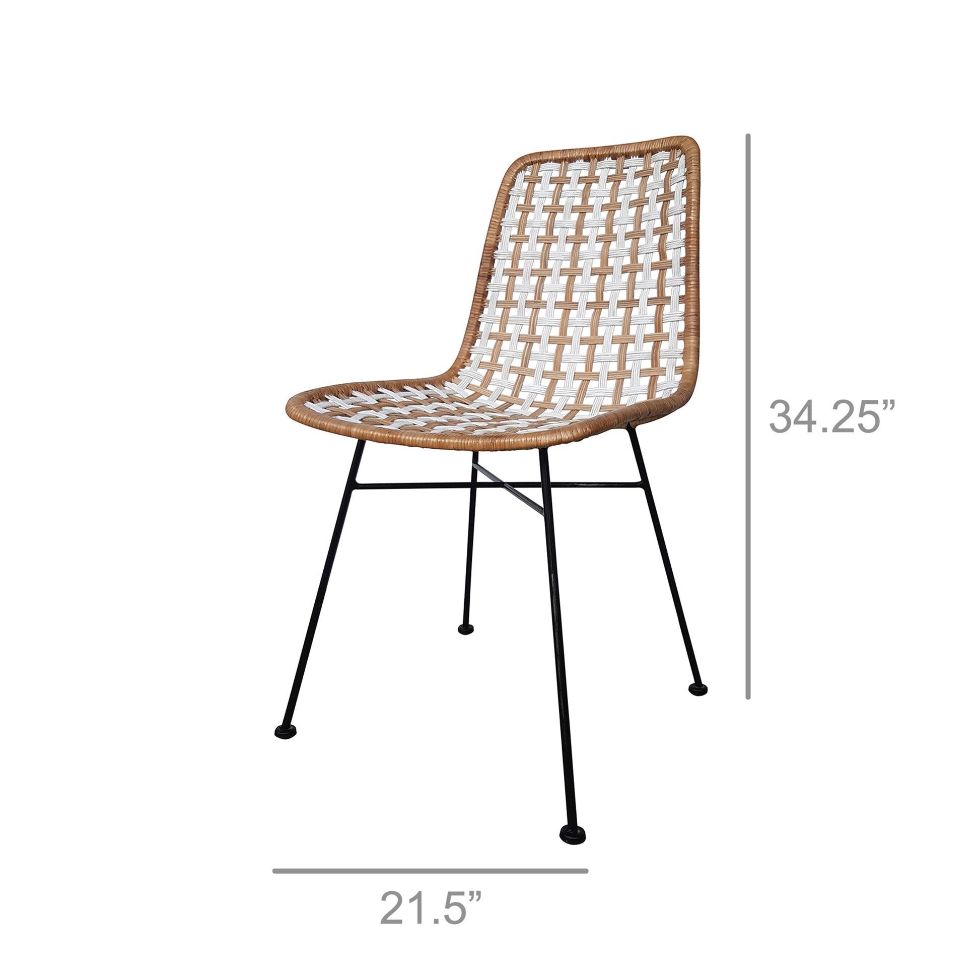 Lana Dining Chair, Iron & Rattan Set Of 4 By HomArt | Dining Chairs | Modishstore - 2