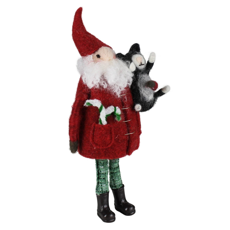 Santa with Dog, Felt Set Of 4 By HomArt | Ornaments | Modishstore