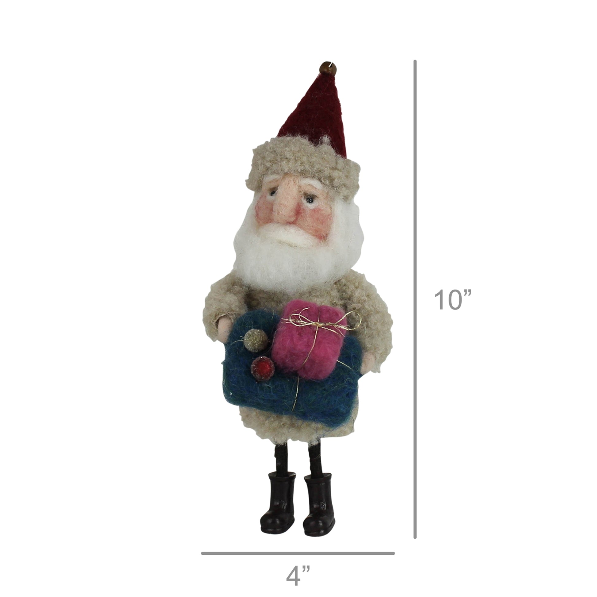 Festive Santa with Gifts, Felt Set Of 4 By HomArt | Ornaments | Modishstore - 2