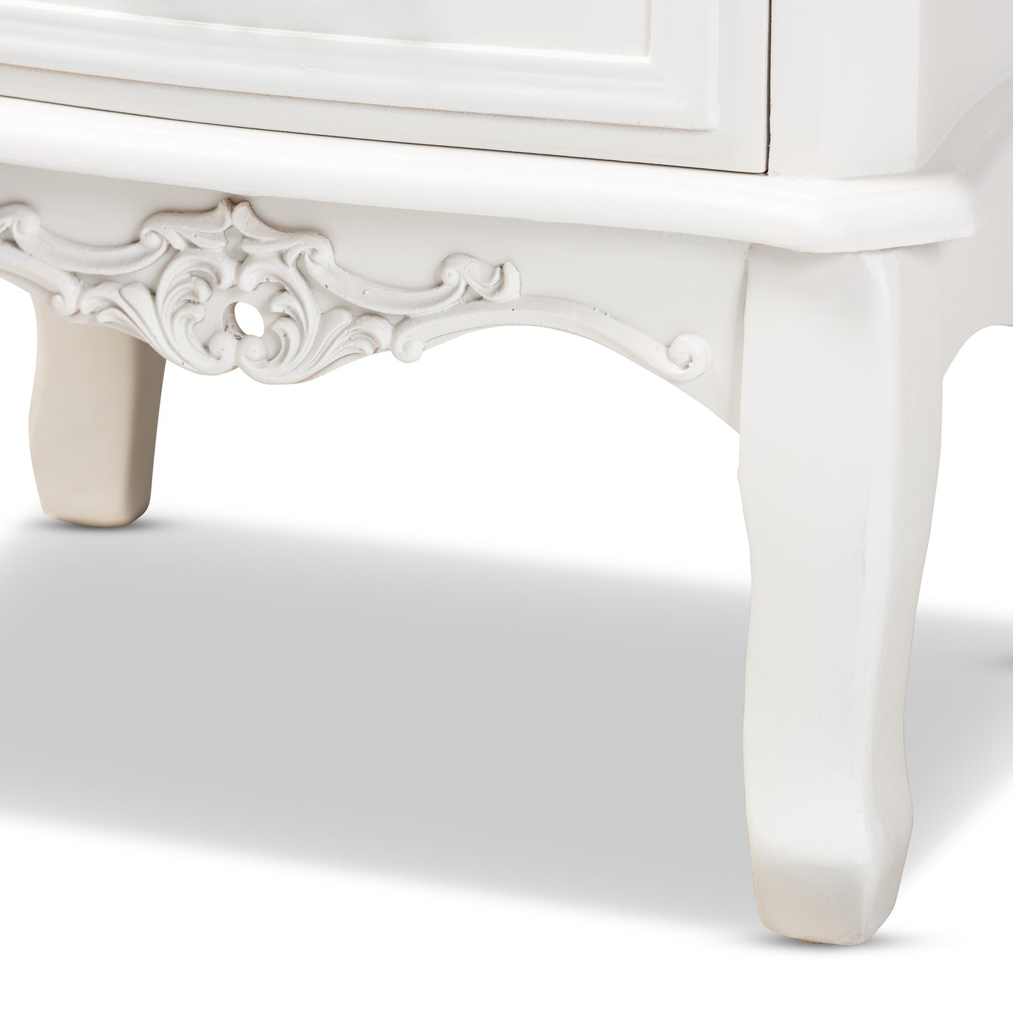 Baxton Studio Gabrielle Traditional French Country Provincial White-Finished 3-Drawer Wood End Table | Cabinets | Modishstore - 9