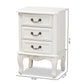 Baxton Studio Gabrielle Traditional French Country Provincial White-Finished 3-Drawer Wood End Table | Cabinets | Modishstore - 3