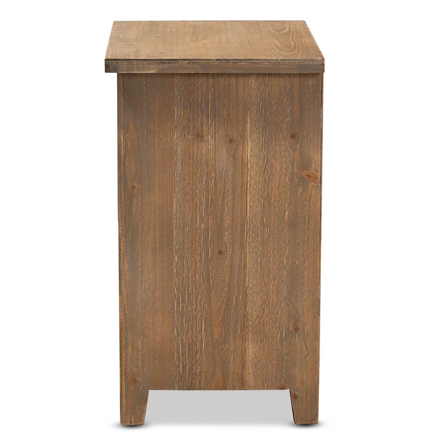 Baxton Studio Clement Rustic Transitional Medium Oak Finished 2-Drawer Wood Spindle End Table | Cabinets | Modishstore - 7