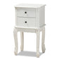 Baxton Studio Sophia Classic and Traditional French White Finished Wood 2-Drawer End Table | Cabinets | Modishstore - 4