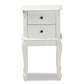 Baxton Studio Sophia Classic and Traditional French White Finished Wood 2-Drawer End Table | Cabinets | Modishstore - 6