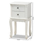 Baxton Studio Sophia Classic and Traditional French White Finished Wood 2-Drawer End Table | Cabinets | Modishstore - 3