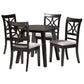 Baxton Studio Brooke Modern Grey Fabric and Dark Brown Finished Wood 5-Piece Dining Set | Dining Sets | Modishstore - 4