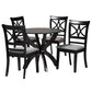 Baxton Studio Noemi Modern Grey Fabric and Dark Brown Finished Wood 5-Piece Dining Set | Dining Sets | Modishstore - 2