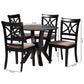 Baxton Studio Mari Modern Beige Fabric and Dark Brown Finished Wood 5-Piece Dining Set | Dining Sets | Modishstore - 10