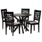 Baxton Studio Karel Modern Grey Fabric and Espresso Brown Finished Wood 5-Piece Dining Set | Dining Sets | Modishstore - 2