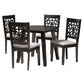 Baxton Studio Aiden Modern Grey Fabric and Dark Brown Finished Wood 5-Piece Dining Set | Dining Sets | Modishstore - 4