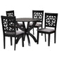 Baxton Studio Lena Modern Grey Fabric and Dark Brown Finished Wood 5-Piece Dining Set | Dining Sets | Modishstore - 2